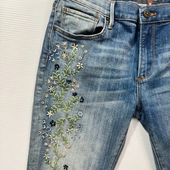 Driftwood Kelly Blueberry Blossom Jeans Women's 29 Floral Cottagecore Boho - Picture 12 of 16